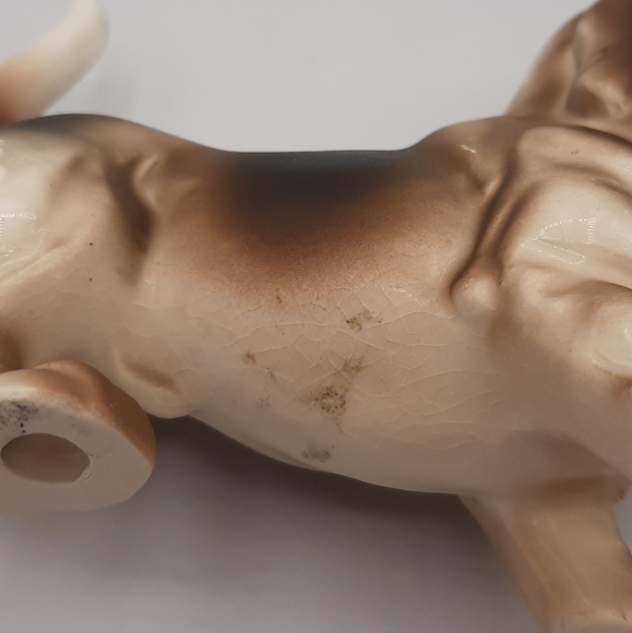 Bassett Hound Dog Mom with Two of Her Puppies on a Chain Porcelain Vintage - Picture 8 of 8